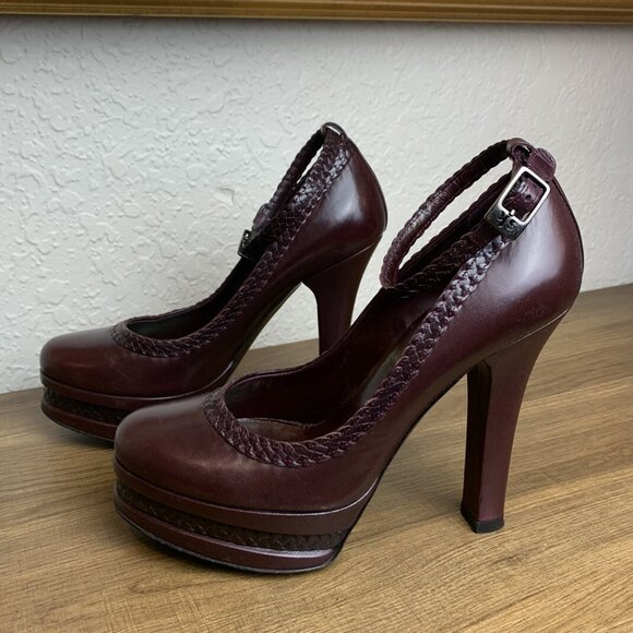 Stephane Kelian Shoes - Stephane Kelian Red Platform Pumps Heels Ankle Straps